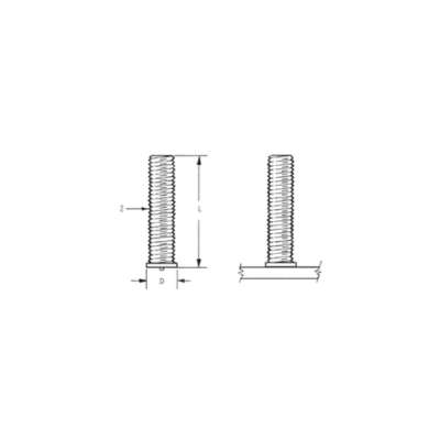 CD Threaded Small Flanged Weld Studs
